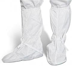 1 Pair ESD Anti-Static Oversized Non-Slip Soft-Sole High-Top Boots Covers for Clean Room,Electronics,Industrial Use (White)