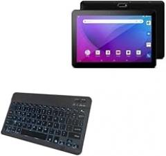 BoxWave Keyboard Compatible with Allview Viva 1003G - SlimKeys Bluetooth Keyboard - with Backlight, Portable Slim LED 7 Colors - Jet Black