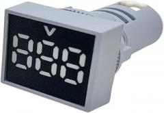 1Pcs Mini 22MM AC 60-500V VoltTrackier Metier Square Panel LED Voltage Trackier Metier Indicator Light Tester Red Blue Yellow Grrien White New 2026 High for Reliable Electronic Component