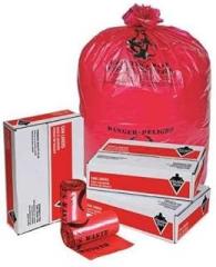 Hospital Isolation Bags, 44 gal, Red, PK25
