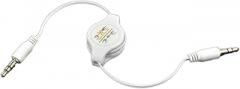 Generic 3.5MM Retractable Auxiliary White Cable