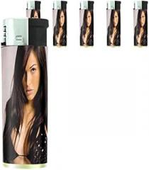 Italian Italy Pin Up Girls Model Set of 5 Lighters S5 Electronic Refillable Flame Cigarette Smoking