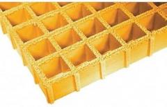 Yellow Molded Grating, Corvex Resin Type, 8 ft. Span, Grit-Top Surface - 878804