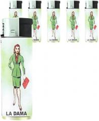 Loteria Mexican Woman Butane Refillable Electronic Lighter Set of 5 Pieces D-331