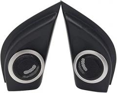 1 Pair Car Front Left and Right Door Tweeters Triangle Speakers Cover Panel Trim Frame Mount for Honda City 2014 15 16 17 18 19