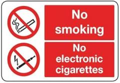 No Smoking - No Electronic Cigarettes Sign Metal Sign Decorative Wall Plaque, 12 X 8 inch