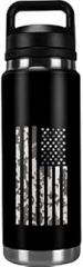 Skinit Decal Skin Compatible with YETI Rambler 26oz Bottle - Originally Designed Black and White Camo American Flag Design