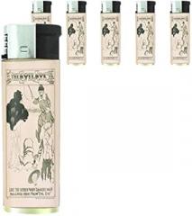 Refillable Electronic Lighter Set of 5 Pieces D-148 The Evil Eye Play Like The Ostrich