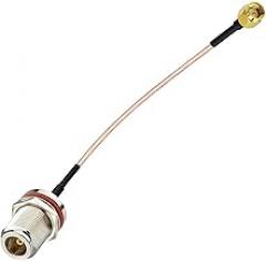 DHT Electronics RF coaxial Coax Cable Assembly SMA Male to N Female Bulkhead 6''