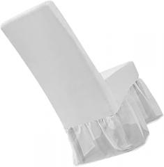Milisten Elastic White Dining Chair Cover with Back Stretch Skirt, Soft Fiber Material, Stretchy Skirted Slipcover for Residential and Banquet Use