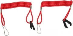 2Pcs 63inch Red Emergency Switch Lanyard Cord Replacemen Safety Lanyard Marine Outboard Motors Switches