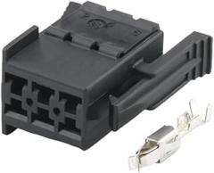 CHAOF 1 Set 6 Pin 2.8 mm Automobile Electronic Plastic Housing Cable Connector AC Assembly Car Wiring Plug Socket 929505-2 929504-2(Black,1 Set)