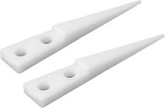 Straight Elbow Insulated Antistatic Ceramic Tweezers with Replaceable Tips, Industrial Grade Precision Tools for Electronics, Stainless Steel Handle, White