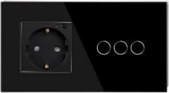 VViFi Smairt Wall Socket Touch Switch 16A Crystal Glass Electrical EU Outlet Plate Panel Controller Work with Tuya Arliexa G00glte Home New 2026 High for Reliable Electronic Component