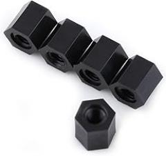 Pissente 100Pcs Black M3 Hex Standoffs Nylon Threaded Spacers Durable Insulation for PCB Circuit Boards Electronics Projects (M3*6)