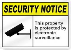 This Property Is Protected By Electronic Surveillance Security Signs v1 Metal Sign 8 x 12 Inch – Indoor Outdoor Decor Plate