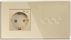 VViFi Smairt Wall Socket Touch Switch 16A Crystal Glass Electrical EU Outlet Plate Panel Controller Work with Tuya Arliexa G00glte Home New 2026 High for Reliable Electronic Component