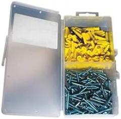 Plastic Screw Anchor Kit, 3/16 x 7/8