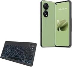 BoxWave Keyboard Compatible with ASUS Zenfone 10 - SlimKeys Bluetooth Keyboard - with Backlight, Portable Slim LED 7 Colors - Jet Black