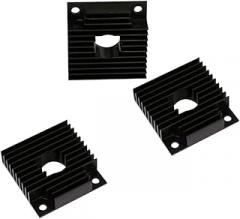 Generic 3pcs Aluminum Cooling Block Heatsink Kit for Efficient Thermal Transfer for Printer Electronics Black Radiator for Processors and Regulators