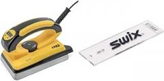 TOKO T14 Digital Wax Iron, Yellow, 1200 Watt & Swix Wax Scraper Snowboard and Wide Ski (4mm Thick)
