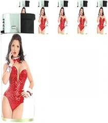 Hot Waitress Pin Up Girls Model Set of 5 Lighters S7 Electronic Refillable Flame Cigarette Smoking