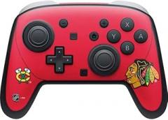 Skinit Decal Gaming Skin Compatible with Nintendo Switch 2 (2025) Pro Controller - Officially Licensed NHL Chicago Blackhawks Solid Background Design