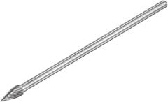 Tool Parts and Accessories 8mm X 150mm 6mm Shank Single Cut Tree with Pointed Nose Carbide Tip Rotary Files (#CN-140824-00770)