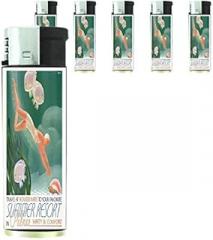 Refillable Electronic Lighter Set of 5 Pieces D-057 Summer Resort in Pullman Safety & Comfort