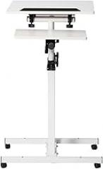 2-Tier Mobile Lectern Podium,Standing Desk with Storage Shelf,with Slanted Top Shelf,Adjustable Height 95-150cm,100kg Load Capacity(Black)