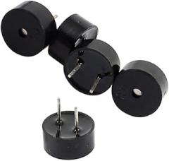 3V 5V 2 Pin Active Buzzer Alarm Speaker Electromagnetic Continuous Beep Active Piezo Buzzers Fit for Computers Printers Electronic Components 5pcs Black