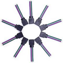 Davitu Electrical Equipments Supplies - 10Pcs Wire cable for led light Driver 4pin led wire connector Male/female Plug Electronic Connector 5CM