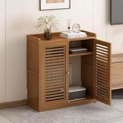 WiFi Router Storage Cabinet, Freestanding Organizer with 2 Doors, Media Console for Living Room, Office & Bedroom, Stylish Storage Solution for Router & Electronics