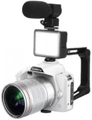 Digital SLR Camera, 64MP Wi-Fi 4K Camera with LED Light, Microphone, 4800mAh Battery, 3-inch IPS Screen, Night Vision. Winter, Spring, vlogging, Traveling. Black and White.