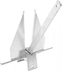 13lb Fluke Style Boat Anchor Kit Carbon Steel with Nylon Rope and Chain Compatible with Most Fresh Water Boats