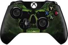 Skinit Decal Gaming Skin Compatible with Xbox One Controller - Officially Licensed Liquid Blue Green Skulls Design
