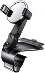 HBJWOV Rotating Mobile Phone Holder Dashboard Rearview GPS Navigation Holder with Parking Number Plate Holder(D)