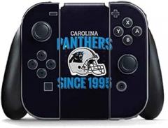 Skinit Decal Gaming Skin Compatible with Nintendo Switch Joy Con Controller - Officially Licensed NFL Carolina Panthers Helmet Design