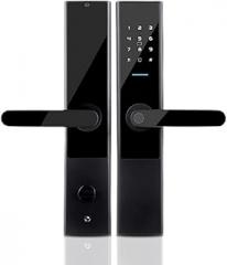 HUSHHAAMPP Door Lock Keyless Smart Lock Card/Password/Fingerprint Digital Lock Electronic Home Mortise Lock (Color : Silver, Size : Left Direction) (Black Left Direction)