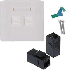 A2BD 86x86mm Female to Female CAT6 2 Ports Wall Plug RJ45 Cat6 LAN Faceplate New 2026 High for Reliable Electronic Component, Precision, Stable Performance