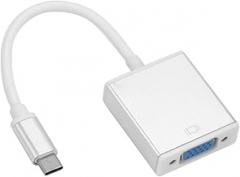 HOMSFOU Type-c to Vga Converter Cable to Vga Adapter for Full Video Output Compatible with Laptops Monitors Projectors Silver
