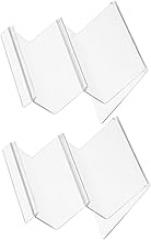 LIFKOME 2Pcs Transparent Acrylic Purse Display Rack Double Wallet Organizer Stand for Cosmetics Electronics and Stationery Stylish and Easy to Clean Desktop Shelf for Tables