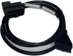 Cable for PT30 HOS ELD Logbook, Compliant ECM w/DOT-Electronic Logging Device, SQUARE Black Light Duty OBDII Cable, Part # PTSSOL15
