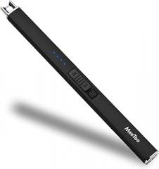 MeeToo Electric Candle Lighter Rechargeable Type-C - Gifts for Wife Men Women Nana, USB Plasma Arc Windproof Lighters for Candle Christmas Camping Kitchen Black