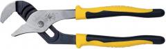 Klein Tools J502-10 Pliers, Adjustable Jaw Pump Pliers, Tongue and Groove, with Dual Material Handles, 10-Inch