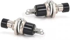 Mini Lockless Instantaneous Switch for PBS-110 Push Button, 10pcs Silver Black Momentary Switch with 1500V Pressure Rating, for DIY Projects and Electronics