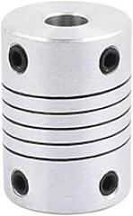 6mm to 8mm Shaft Coupling 25mm Length 18mm Diameter Stepper Motor Coupler Aluminum Alloy Joint Connector for 3D Printer CNC Machine DIY Encoder, Silver, 165316