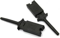 V TELESKY 10PCS Mini Single Test Hook Clip Test Probe For Electronic Testing Red/Black/Yellow/Green/Blue/White (test hook black)