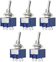 Guitar Parts for BMDT-5Pcs Electronic Guitar Toggle Switch 6A 125V AC 6-Pin Terminals DPDT ON/ON 2 Position Mini Toggle Switch - (Color: Multi)