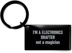 Generic Electronics Drafter Keychain Funny Electronics Drafter Not a Magician Gift Stainless Steel Key Chain